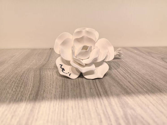 Handmade White Ceramic Rose | Exquisite Petal Detailing | Elegant Home Decor | Ideal for Display or Gifting