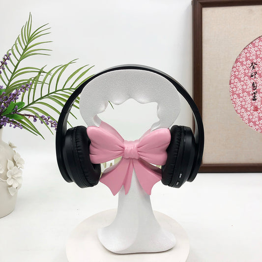 Adorable Bunny - Inspired Headphone Stand with Pink Bow - Ideal for Music Lovers