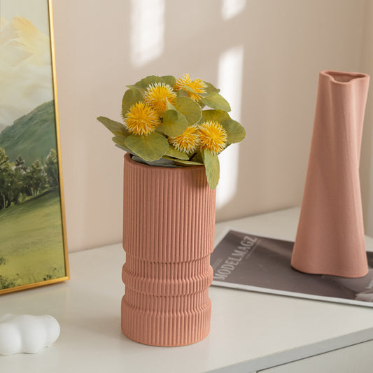 Pink Ceramic Vase, Modern Flower Vases for Decor, Ceramic Vases for Flowers, Decorative Vase for Flowers, Tall Vase, Modern Vase, Boho Vase, Unique Pink Flower V