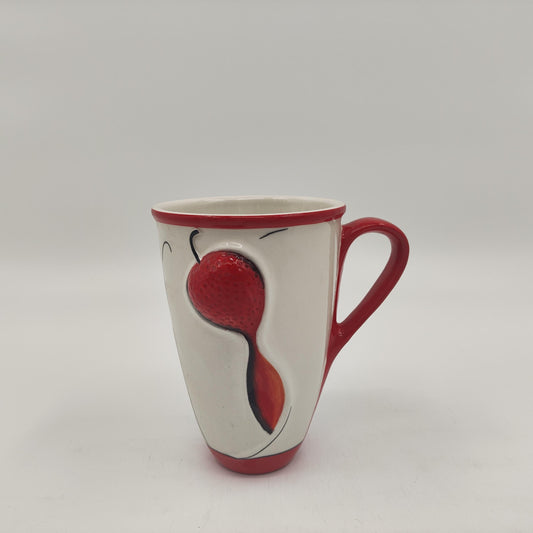 Modern Ceramic Mug with Distinctive Red Pattern - Perfect for Daily Use and Gifting