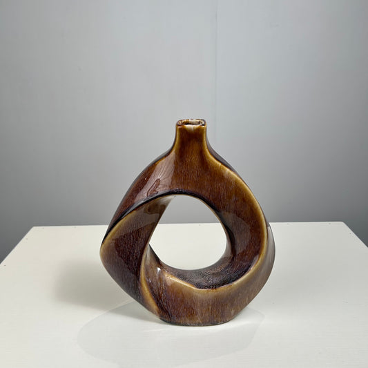 Unique Handmade Ceramic Vase - Contemporary Interlocking Design - Statement Piece for Home & Office Decor