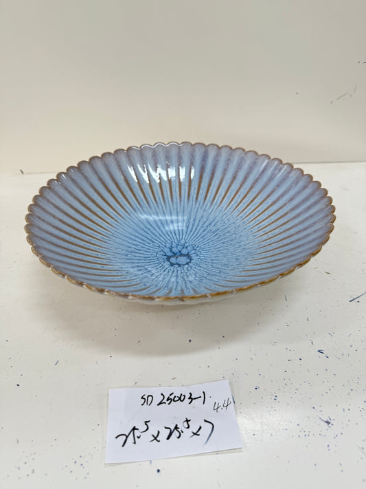 Handmade Ceramic Bowl | Blue Reactive Glaze Design | Elegant & Functional | Ideal for Desserts or Display