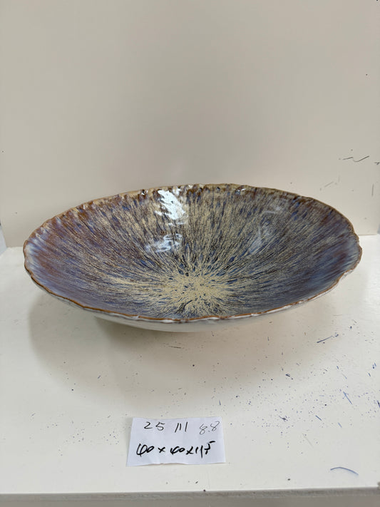 Handmade Ceramic Bowl | Reactive Glaze Finish | Artistic & Functional | Ideal for Salads or Decor