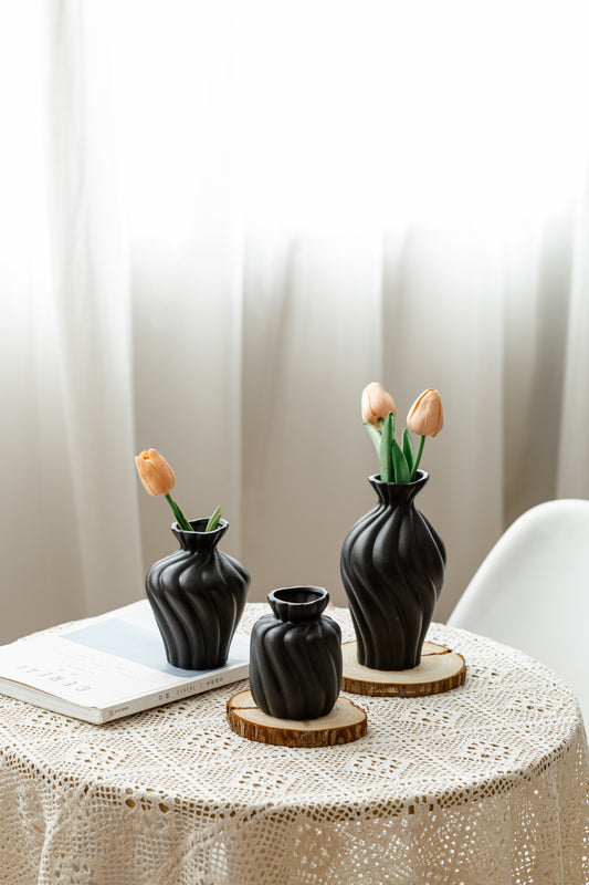 Ceramic Vases - Set of 3, Modern Vase for Dining Room, Living Room, Wedding Dinner Table, Home Decorations Vase