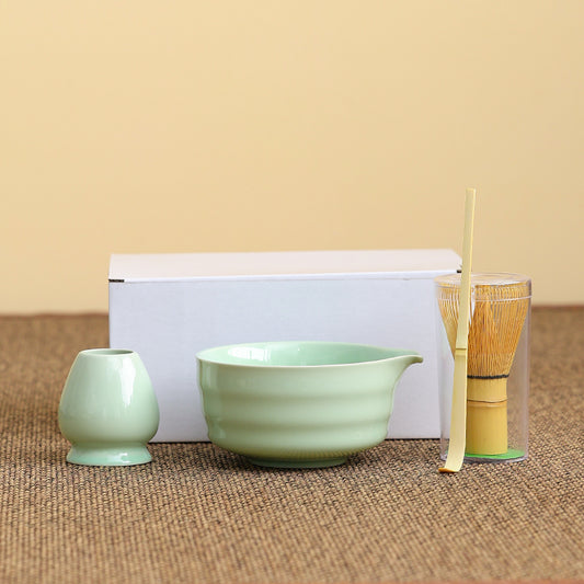 Japanese - Style Matcha Set: Whisk Bowl, Whisk, and Scoop - Ideal for Making Authentic Matcha Tea